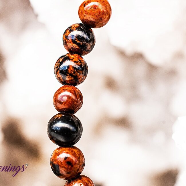 Mahogany Obsidian Bracelets - 4mm Mini