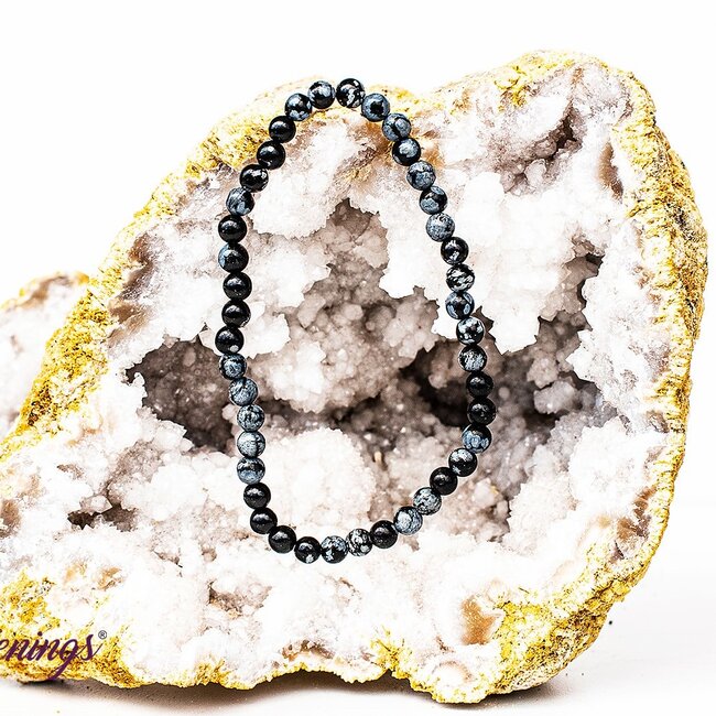 Snowflake Obsidian Bracelets - 4mm Mini