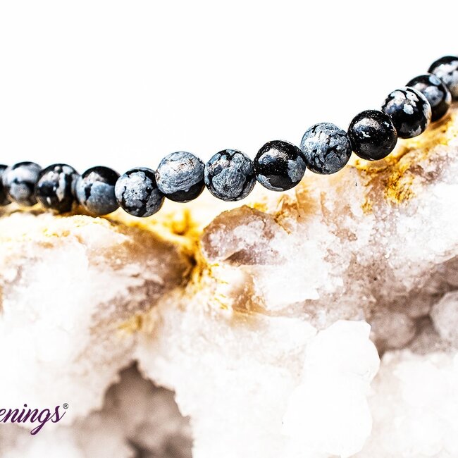Snowflake Obsidian Bracelets - 4mm Mini