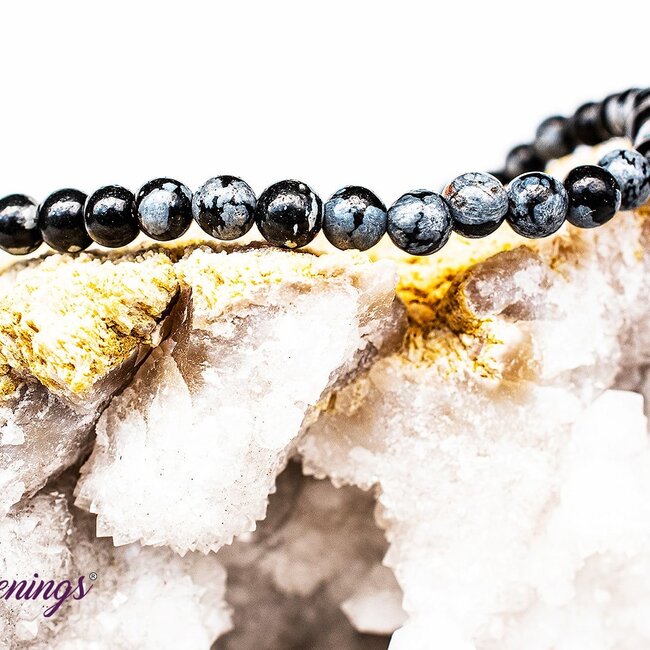 Snowflake Obsidian Bracelets - 4mm Mini