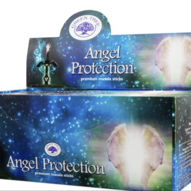 Angel Protection Incense Masala - 12 Sticks in Box 15g - Green Tree