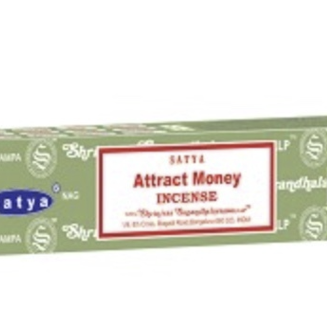Attract Money Incense -12 Sticks in Box 15g - Satya