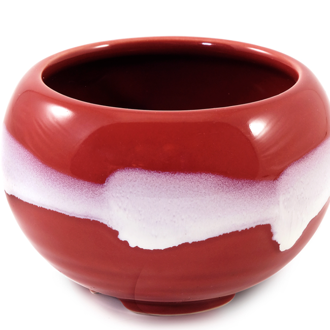 Incense Stick Burner Holder-Crimson Ceramic Bowl