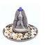 Backflow Reverse Flow Incense Cone Stick Burner - (Buddha Leaf) on Ceramic Clay Plate & Stone - Set Kit
