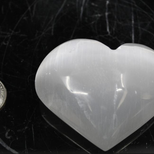 Selenite (Satin Spar Gypsum) Charging Hearts - 3" Large