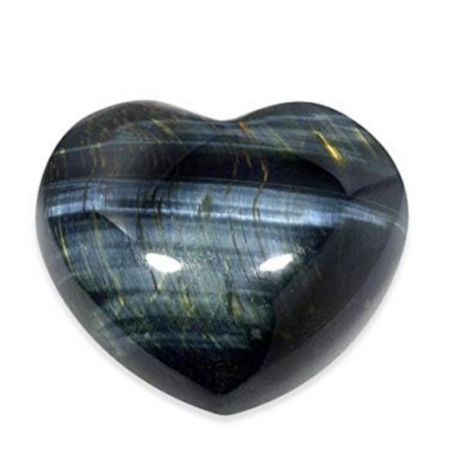 Blue Tigers Eye (Hawks Eye) Puffy Hearts