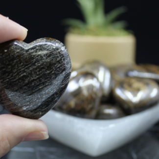 Bronzite (Enstatite) Puffy Heart - Medium