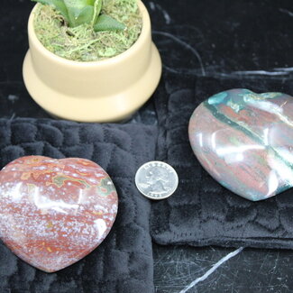 Ocean (Sea Sediment) Jasper Hearts - Large (3")