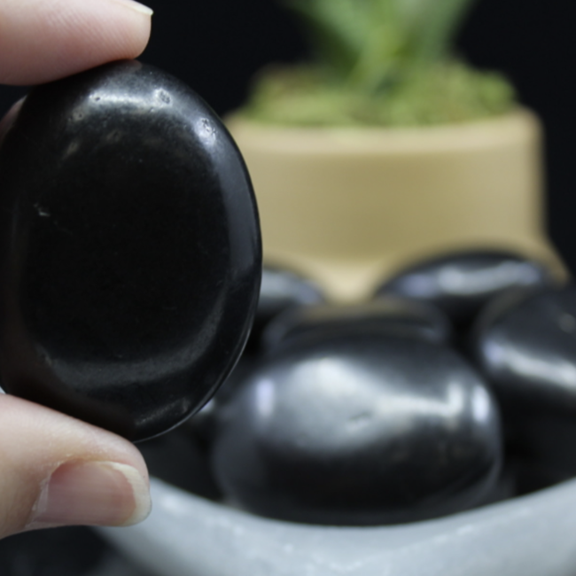 Shungite Palm Pillow Pocket Stone