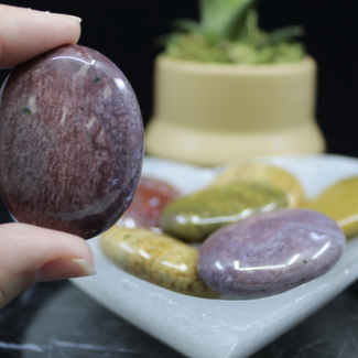 Ocean (Sea Sediment) Jasper Palm Pillow Pocket Stone