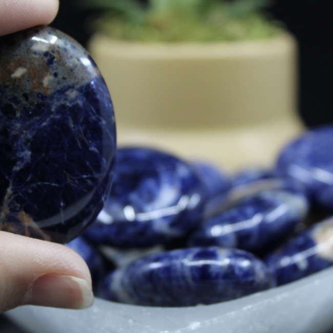 A27 Sodalite Palm Pillow Pocket Stone