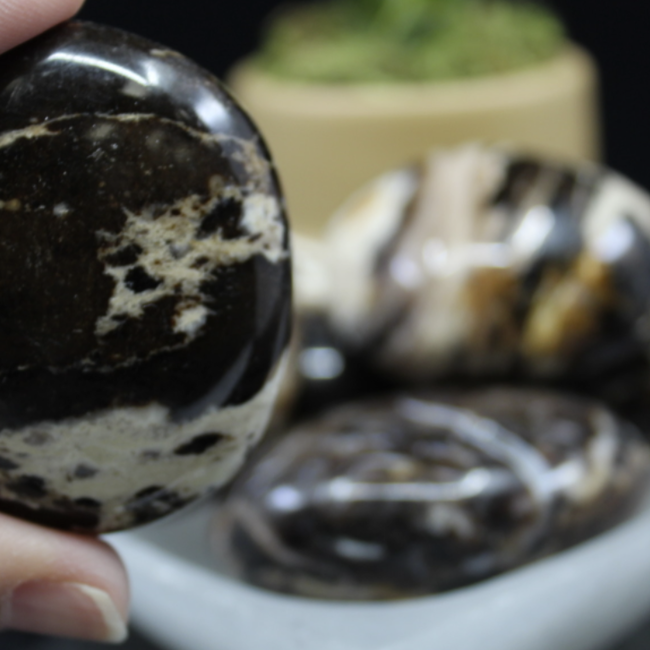 Chocolate (Coke) Calcite Palm Pillow Pocket Stone