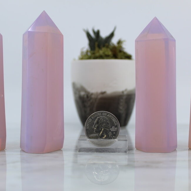 Pink Opalite Tower Point/Generator - (3-4")
