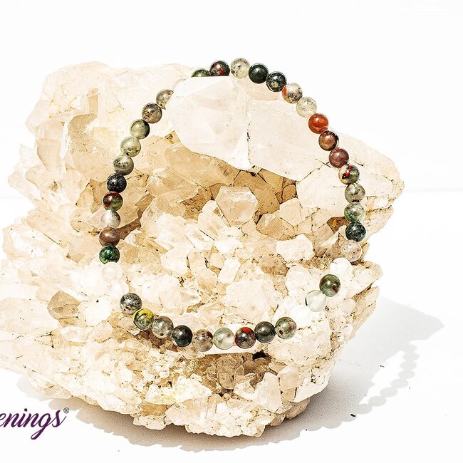 African Bloodstone (Seftonite Heliotrope) Bracelets - 4mm Mini