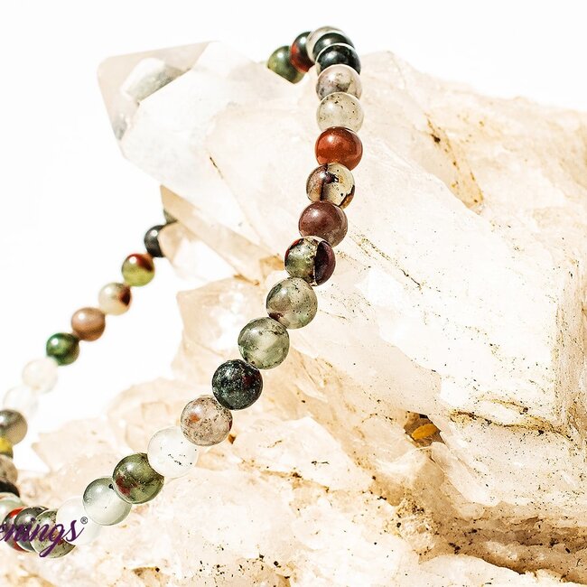 African Bloodstone (Seftonite Heliotrope) Bracelets - 4mm Mini