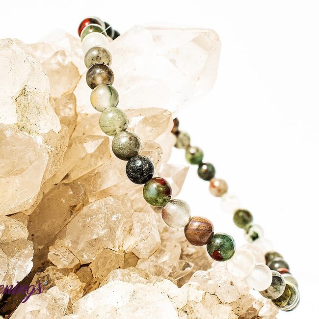 African Bloodstone (Seftonite Heliotrope) Bracelets - 4mm Mini