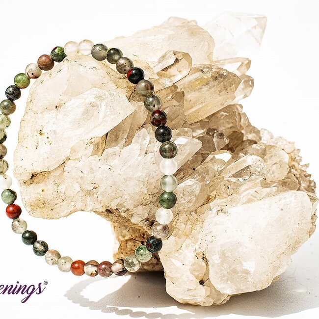 African Bloodstone (Seftonite Heliotrope) Bracelets - 4mm Mini