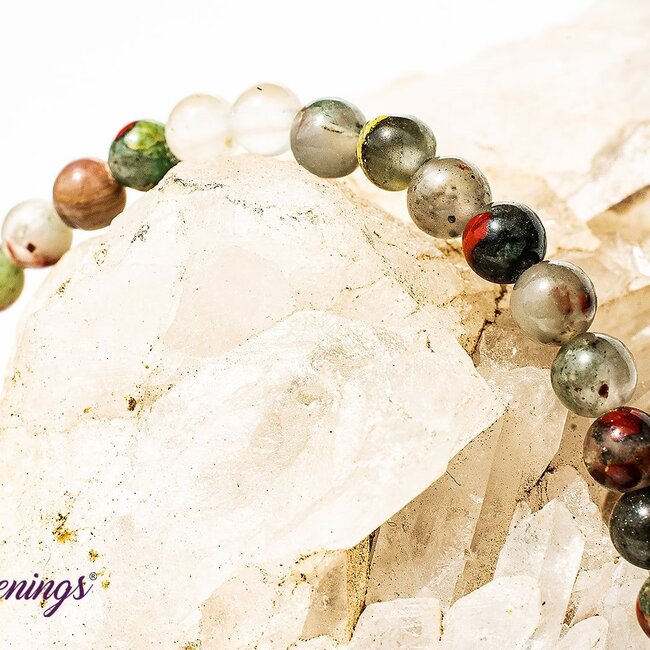 African Bloodstone (Seftonite Heliotrope) Bracelets - 4mm Mini