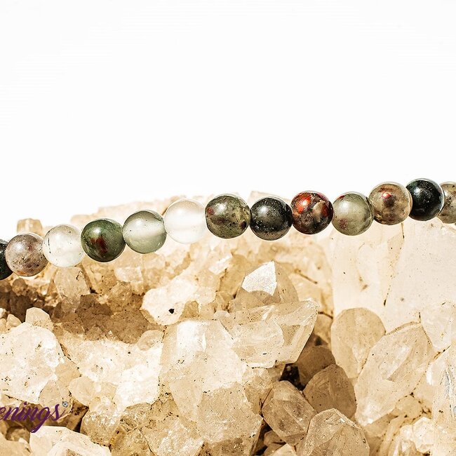 African Bloodstone (Seftonite Heliotrope) Bracelets - 4mm Mini