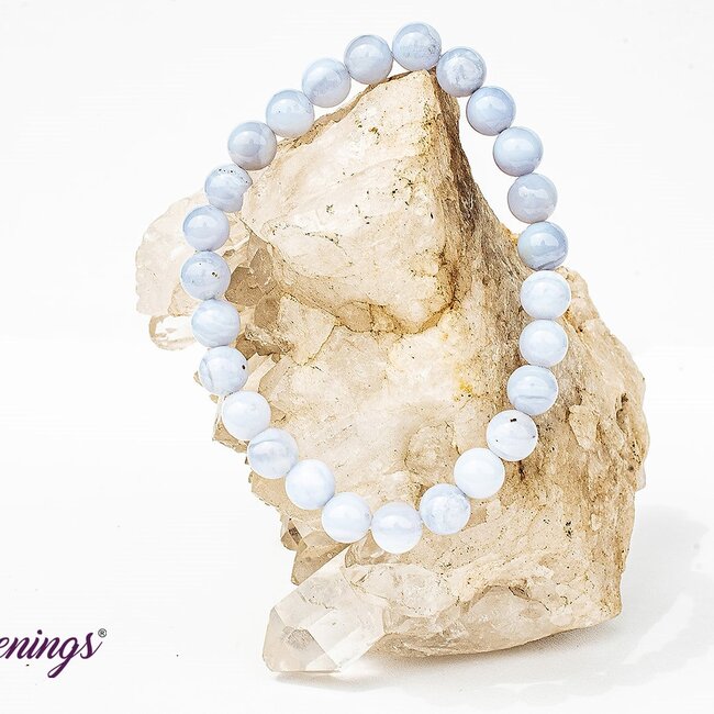 Blue Lace Agate Bracelets - (8 - 9mm)