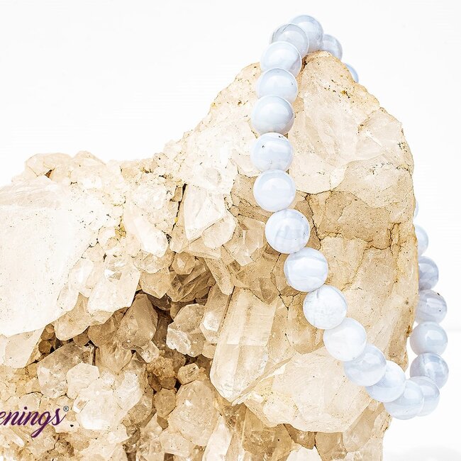 Blue Lace Agate Bracelets - (8 - 9mm)