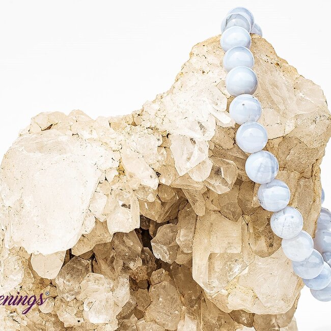 Blue Lace Agate Bracelets - (8 - 9mm)