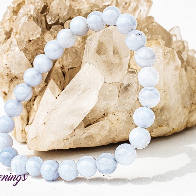 Blue Lace Agate Bracelets - (8 - 9mm)
