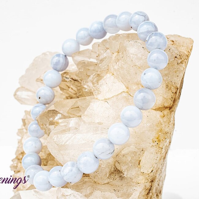 Blue Lace Agate Bracelets - (8 - 9mm)