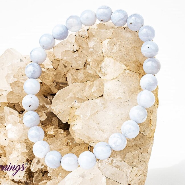 Blue Lace Agate Bracelets - (8 - 9mm)