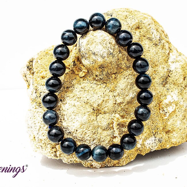 Blue Tigers Eye (Hawks Eye) Bracelets - 8mm