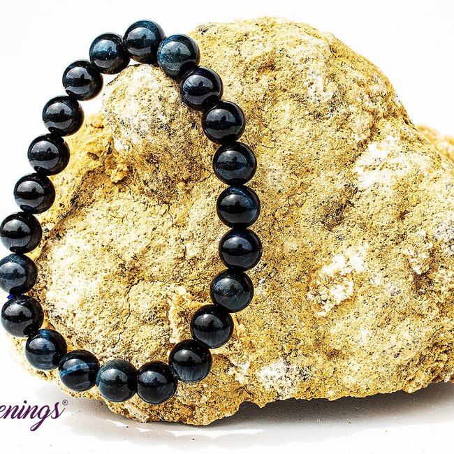 Blue Tigers Eye (Hawks Eye) Bracelets - 8mm