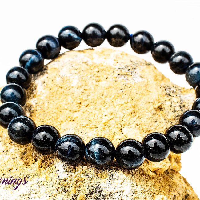 Blue Tigers Eye (Hawks Eye) Bracelets - 8mm