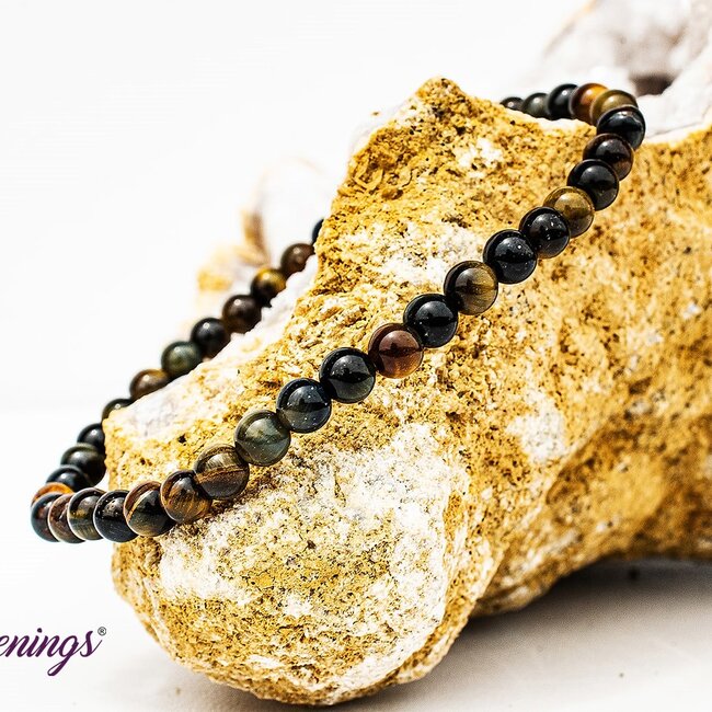 Blue Tigers Eye (Hawks Eye) Bracelets - 4mm Mini