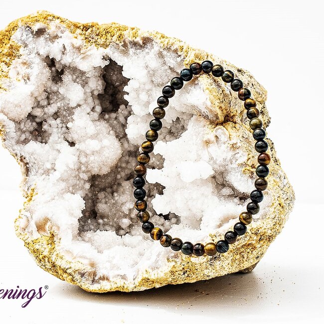 Blue Tigers Eye (Hawks Eye) Bracelets - 4mm Mini