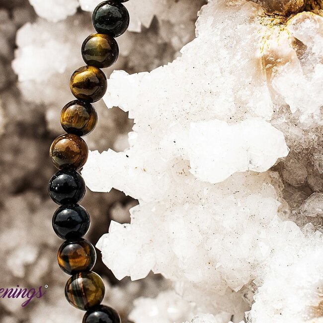 Blue Tigers Eye (Hawks Eye) Bracelets - 4mm Mini