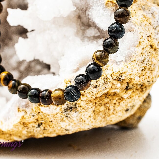 Blue Tigers Eye (Hawks Eye) Bracelets - 4mm Mini