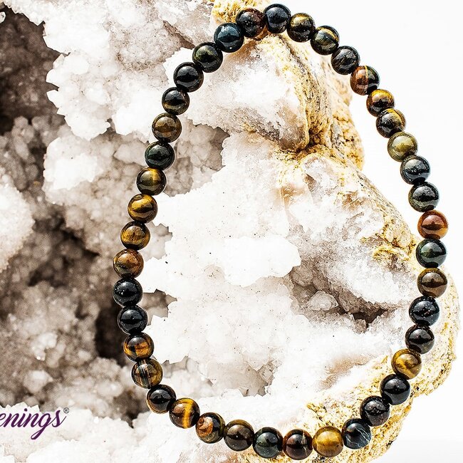Blue Tigers Eye (Hawks Eye) Bracelets - 4mm Mini