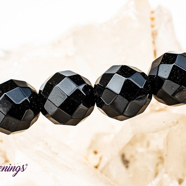 Faceted Black Agate Bracelets - 8mm