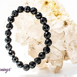 Faceted Black Agate Bracelets - 8mm