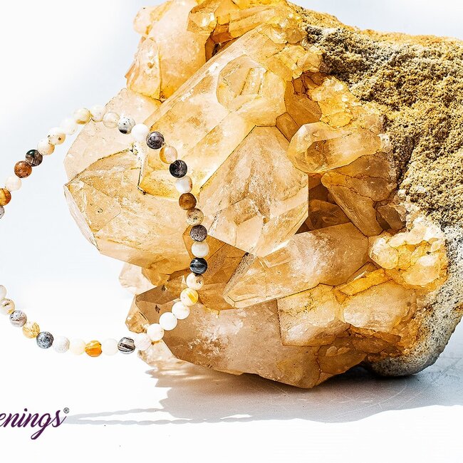 Bamboo Leaf Agate Bracelets - 4mm Mini