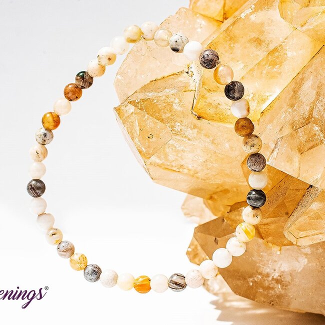 Bamboo Leaf Agate Bracelets - 4mm Mini