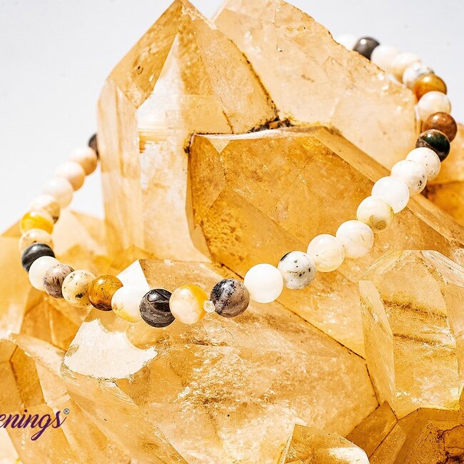 Bamboo Leaf Agate Bracelets - 4mm Mini