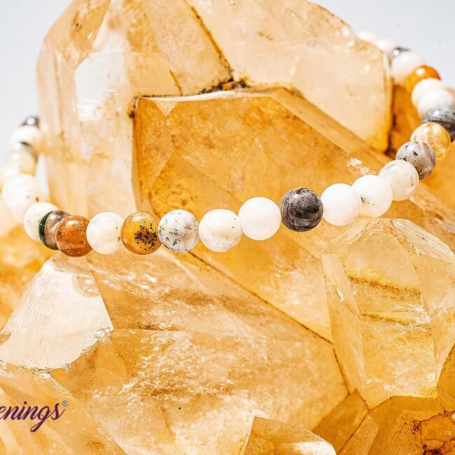 Bamboo Leaf Agate Bracelets - 4mm Mini