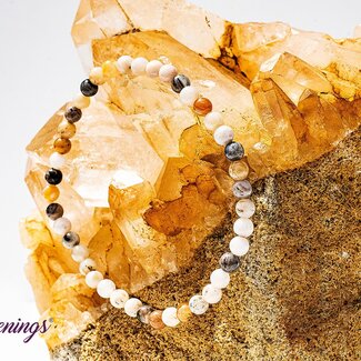 Bamboo Leaf Agate Bracelet-4mm