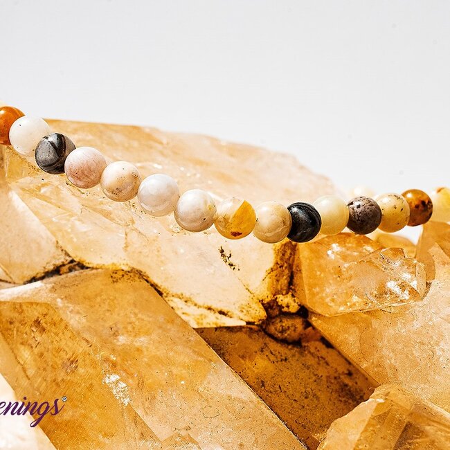 Bamboo Leaf Agate Bracelets - 4mm Mini