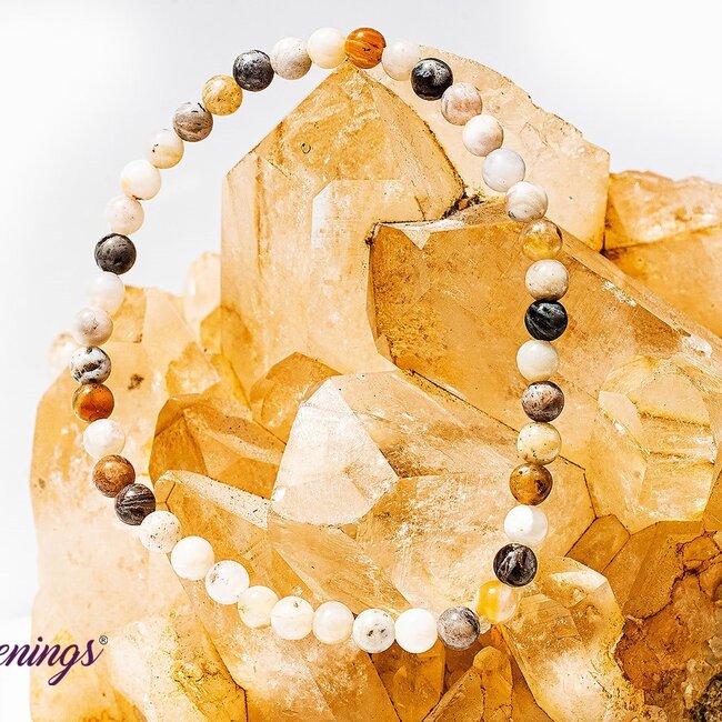 Bamboo Leaf Agate Bracelets - 4mm Mini