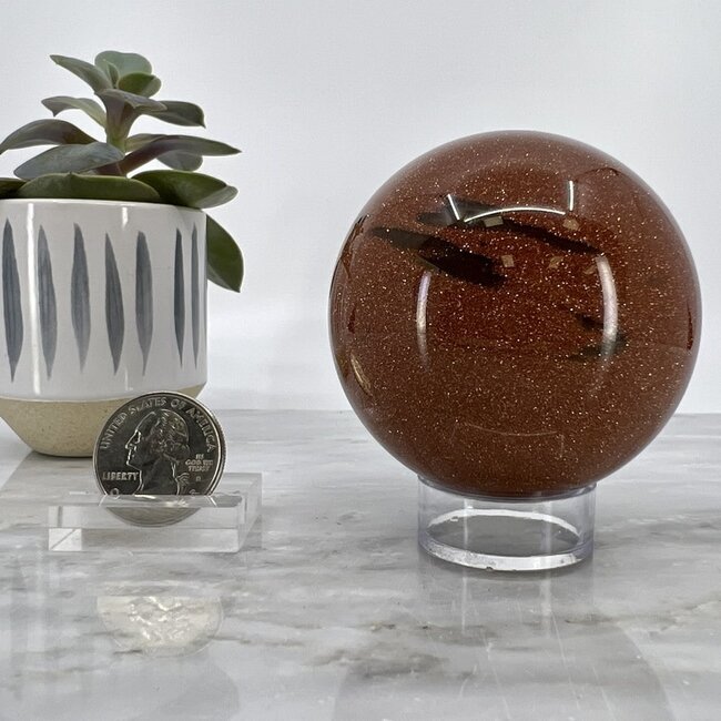 Gold Sandstone (Goldstone) Sand Stone Sphere Orb - 65mm