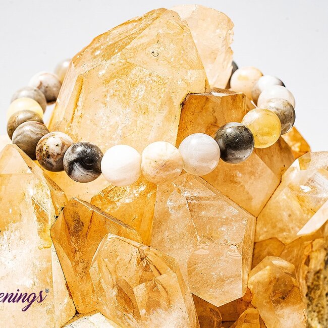 Bamboo Leaf Agate Bracelets - 8mm