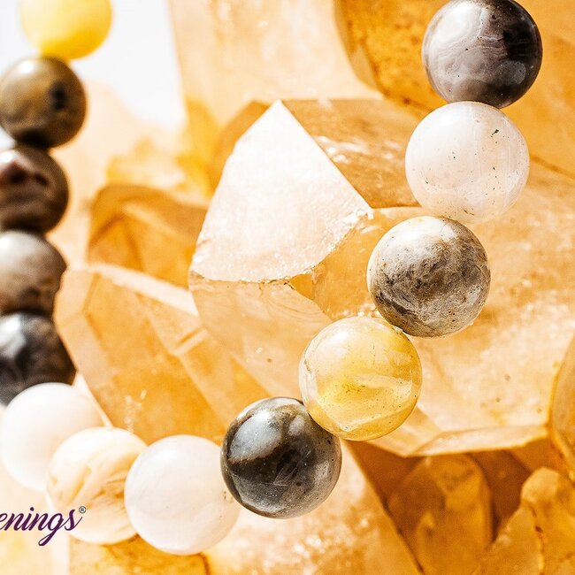 Bamboo Leaf Agate Bracelets - 8mm