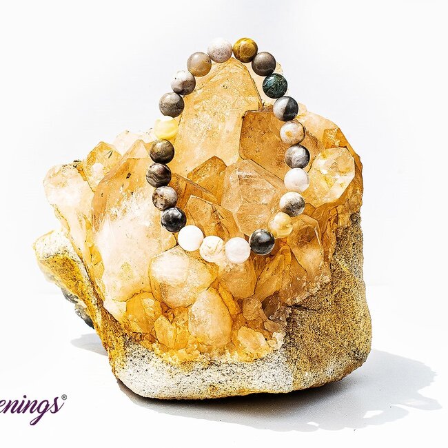 Bamboo Leaf Agate Bracelets - 8mm